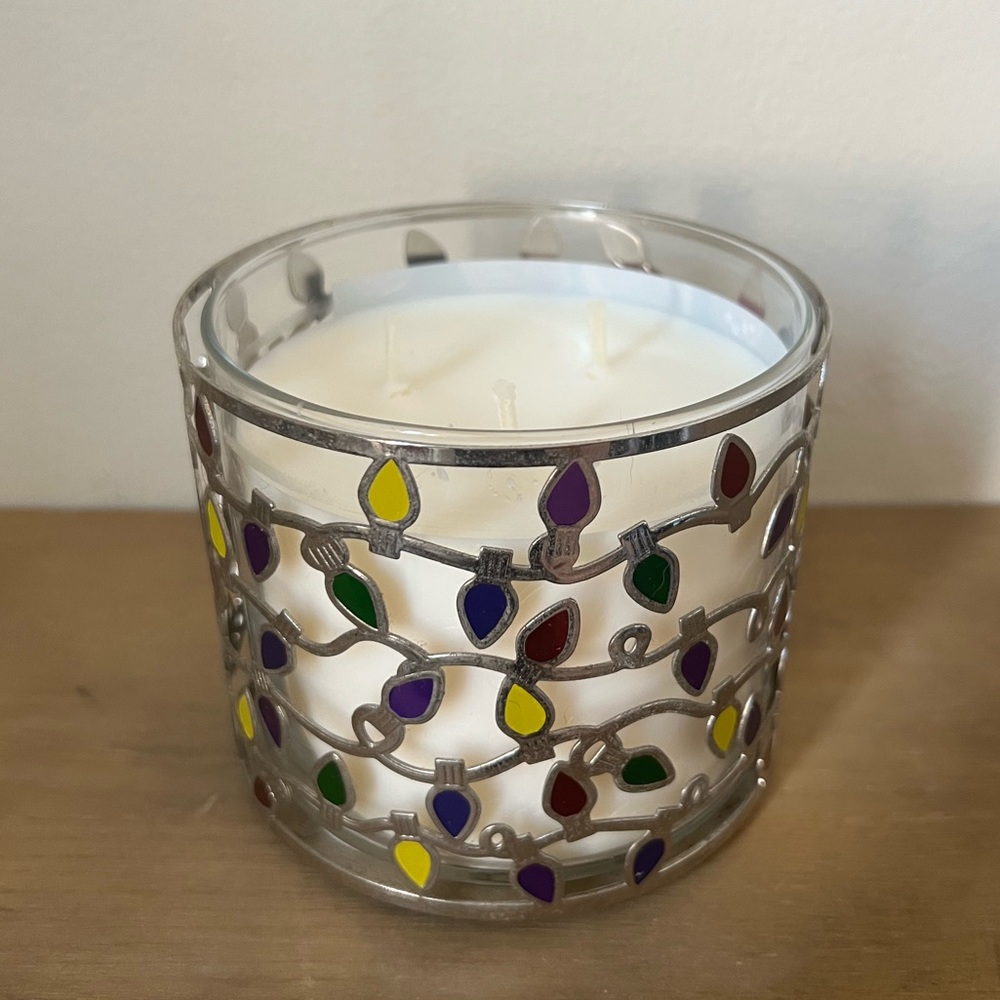 BBW 3-Wick Christmas Lights Candle Holder